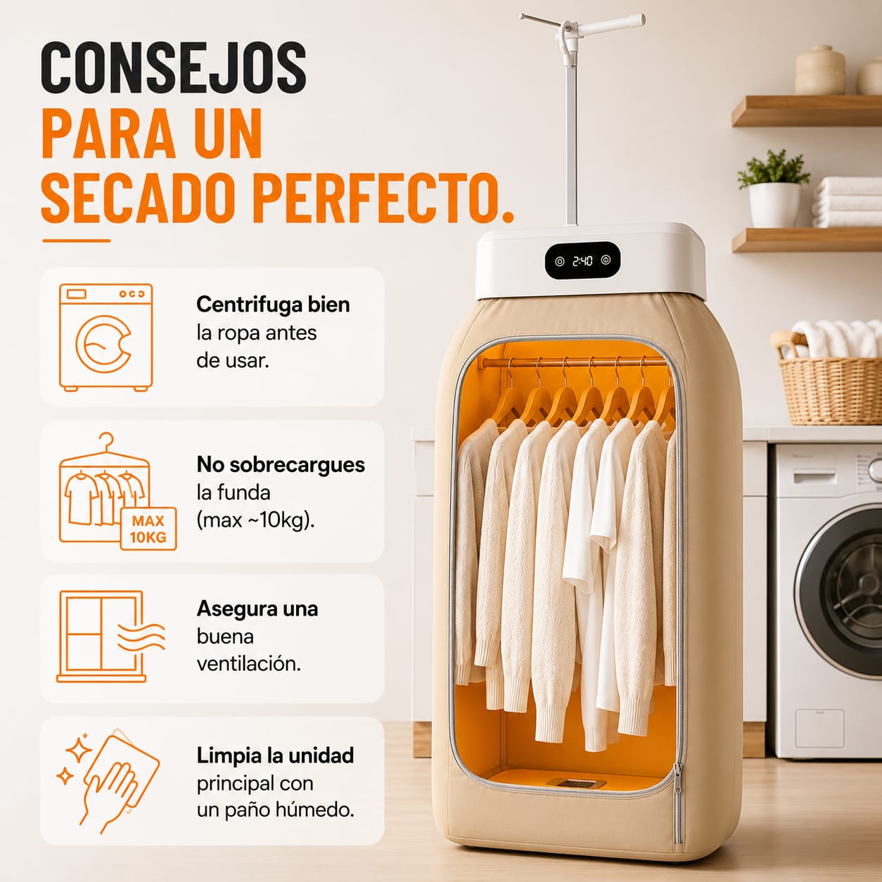 Secadora Ropa Portátil