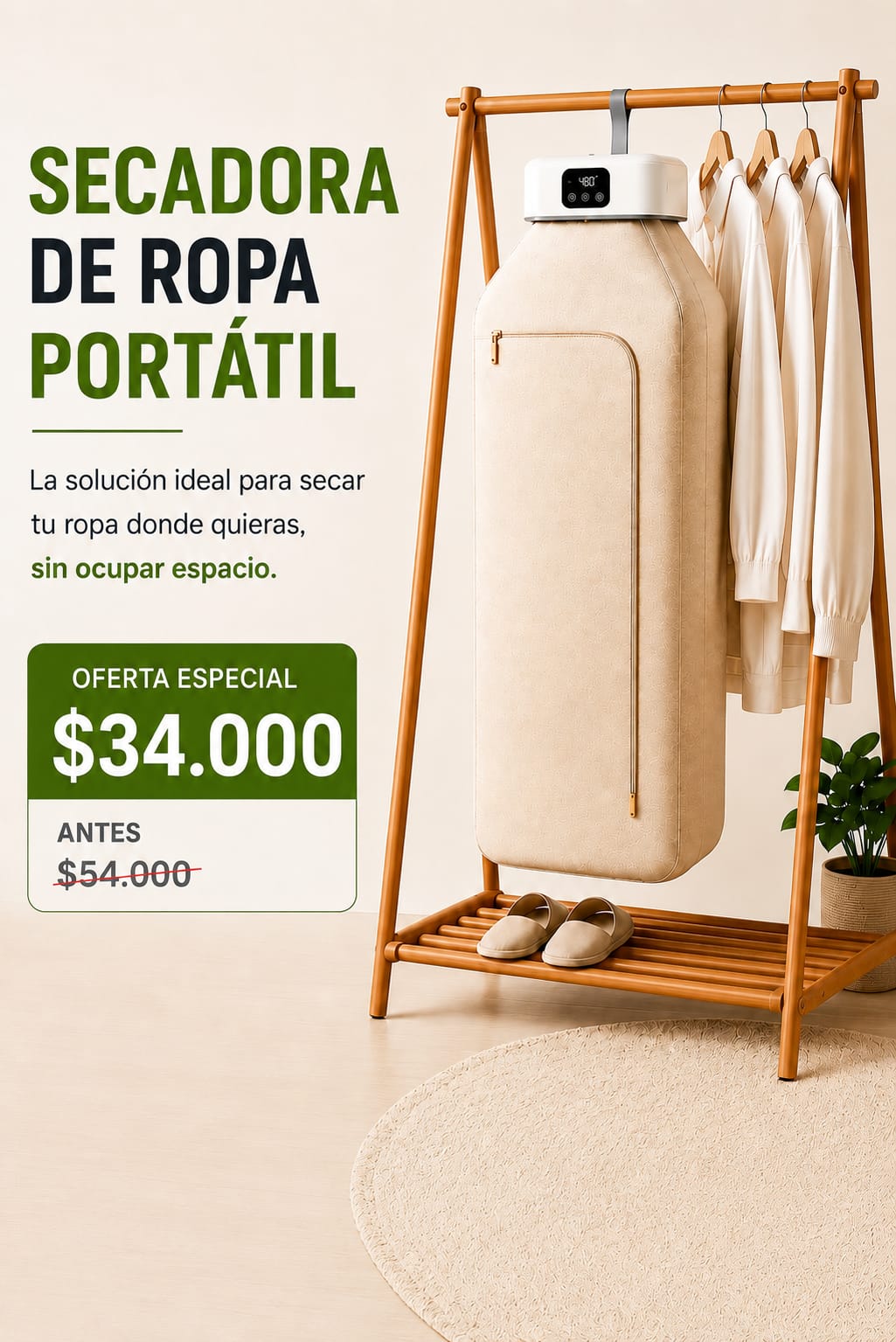 Secadora Ropa Portátil