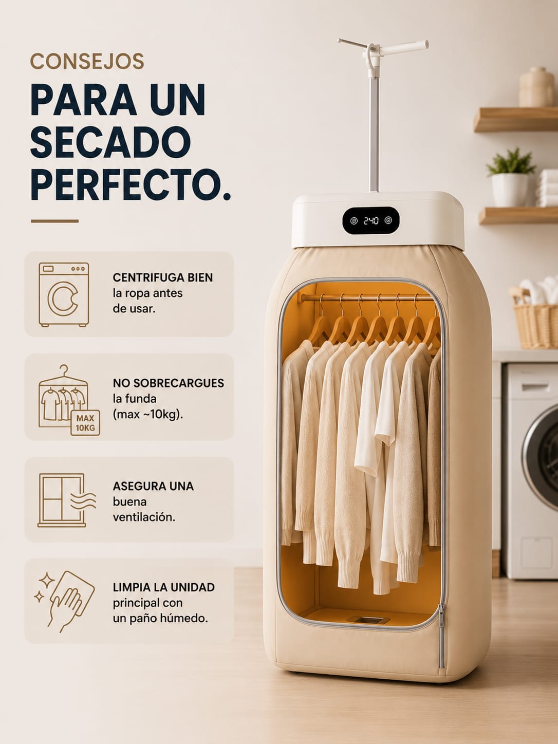 Secadora Ropa Portátil